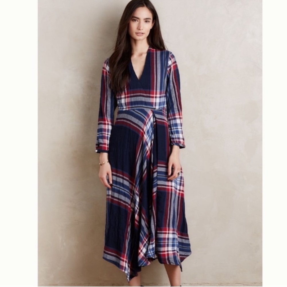 Anthropologie Isabella Sinclair Plaid Dress